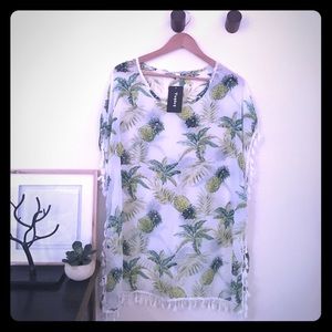 NWT Pineapple print bathing suit cover